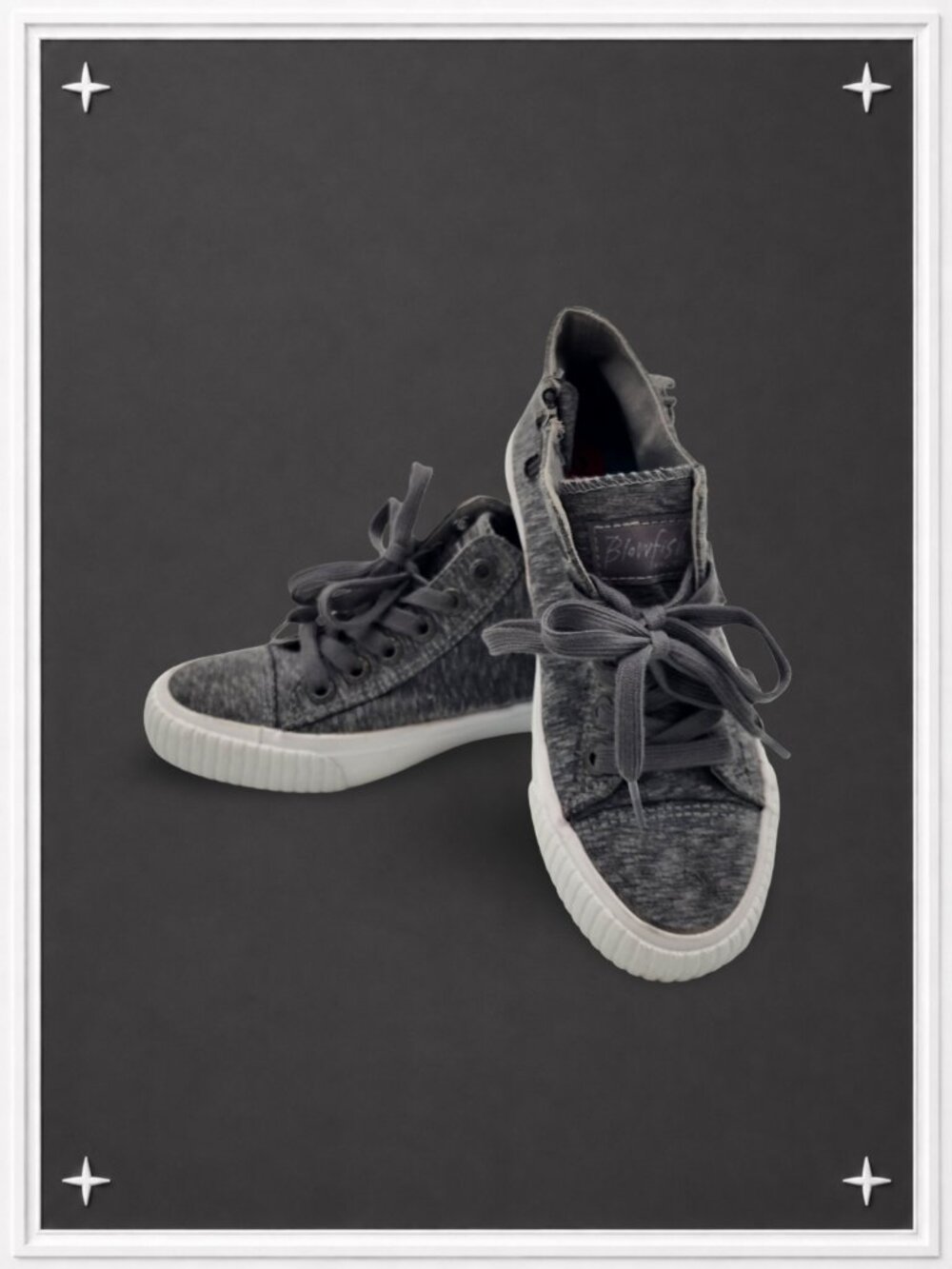 Grey/White Low-Top Side Strap Sneakers | Women's 6